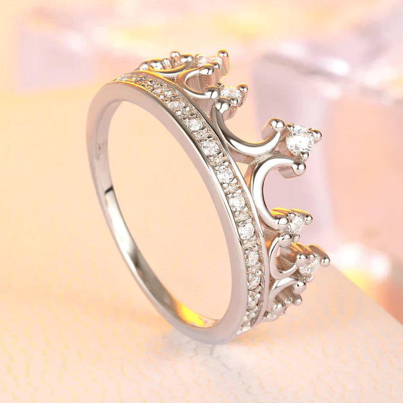 Crown Silhouette Ring with Shimmering Stones