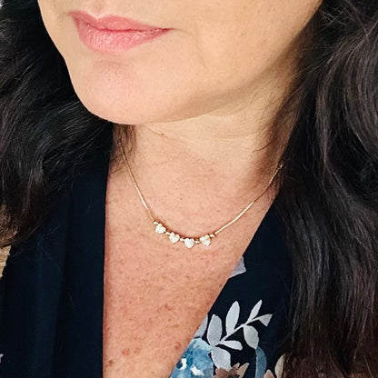 Sunburst Heart Necklace in Gold Tone