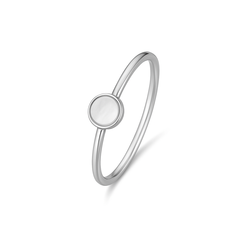 Minimalist Silver Circle Accent Ring