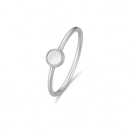 Minimalist Silver Circle Accent Ring