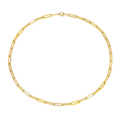Paperclip Chain Necklace in Gold Tone