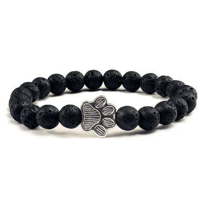 Turquoise Paw Print Healing Stone Bracelet