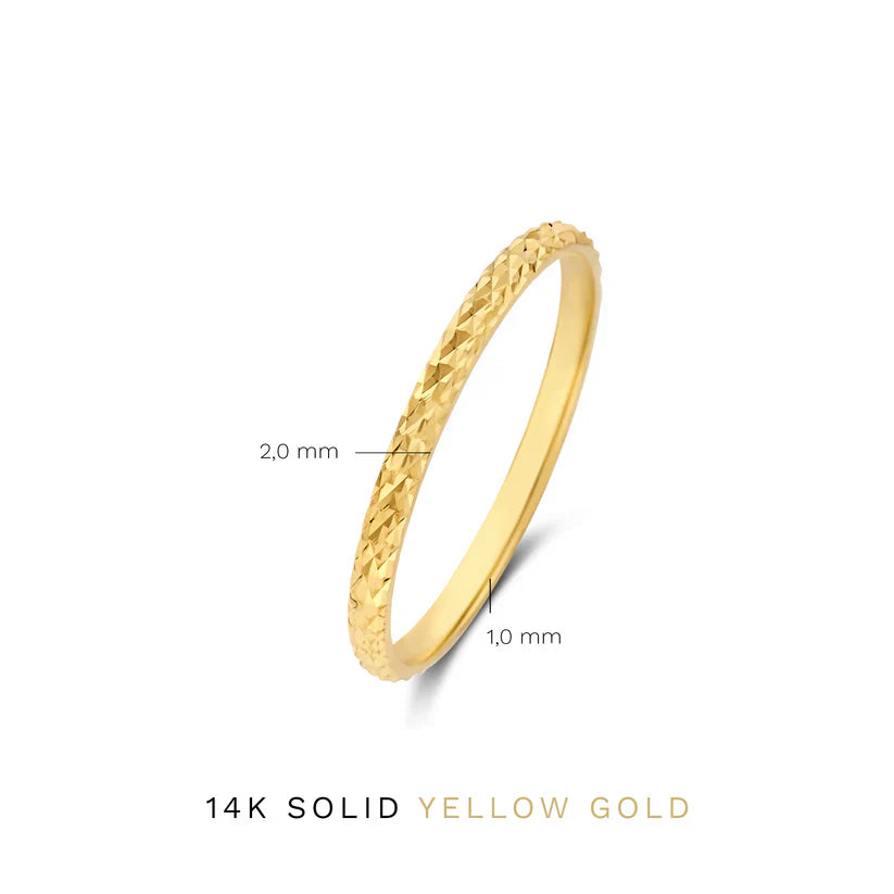 Textured Gold-Tone Stacking Band Ring