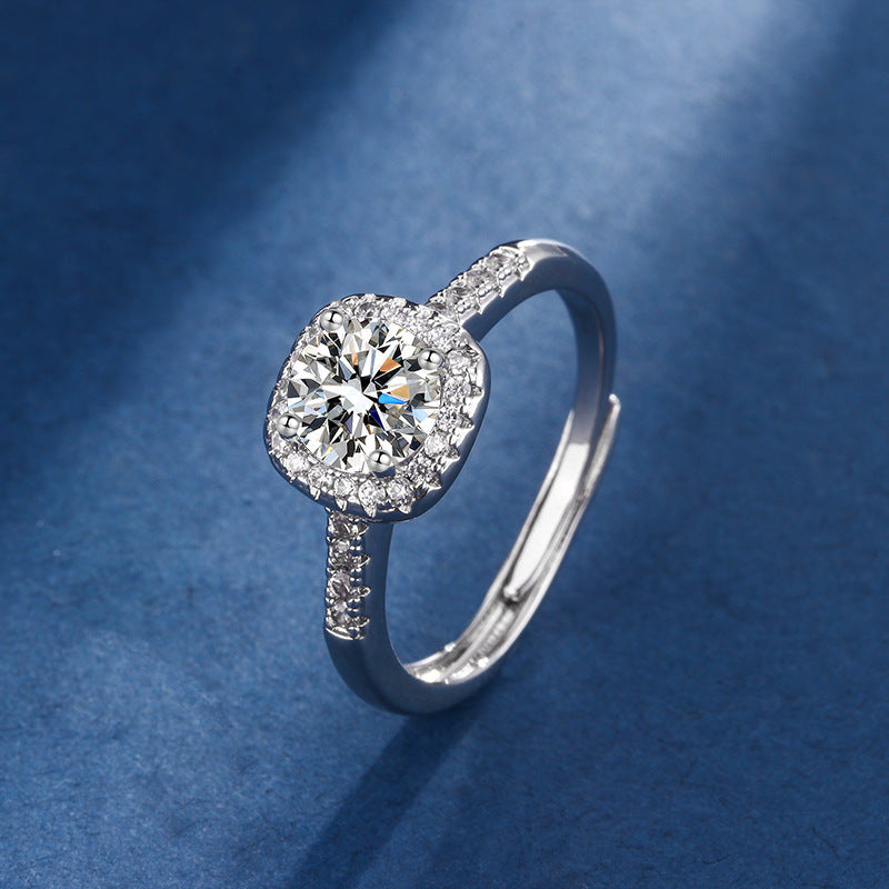 Radiant Halo Necklace, Earrings &amp; Ring Set in Silver Tone