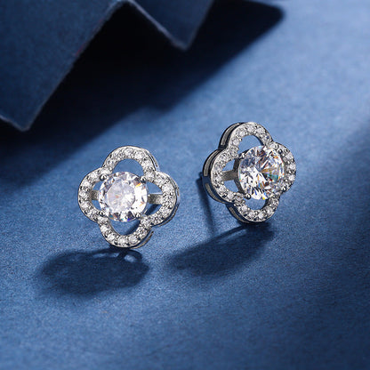 Floral Crystal Jewelry Set in Silver Tone – Necklace, Earrings, Ring, and Bracelet