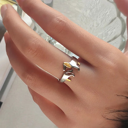 Dachshund Wrap Ring with Golden Accents