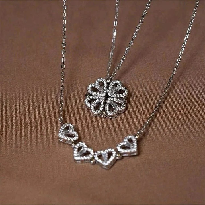 Clover &amp; Heart Gold-Tone Necklace Set