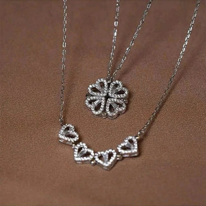 Clover &amp; Heart Gold-Tone Necklace Set