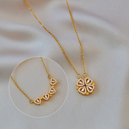 Clover &amp; Heart Gold-Tone Necklace Set