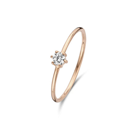 Solitaire Accent Ring in Gold with Sparkling Stone