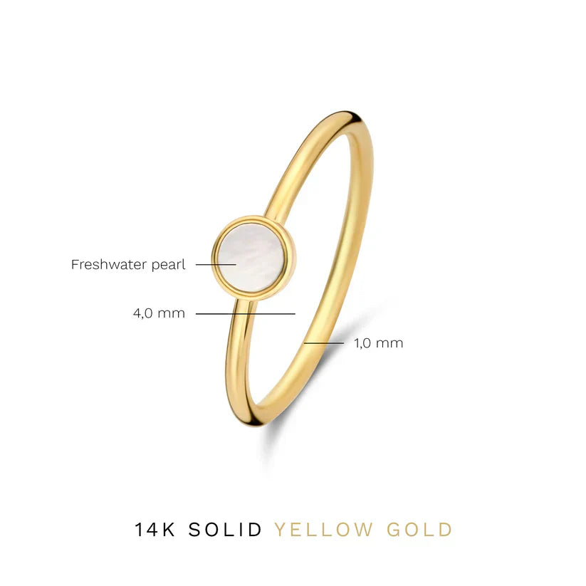 Opaline Disc Gold-Tone Minimalist Ring