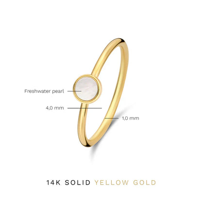 Opaline Disc Gold-Tone Minimalist Ring