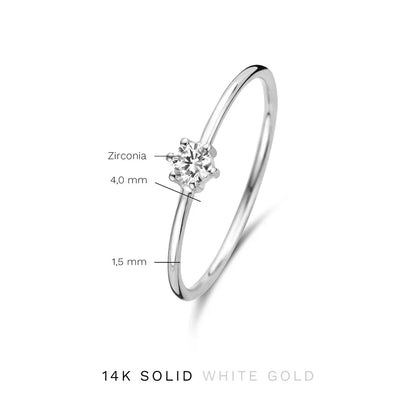 Delicate Solitaire Ring with Sparkling Centerpiece