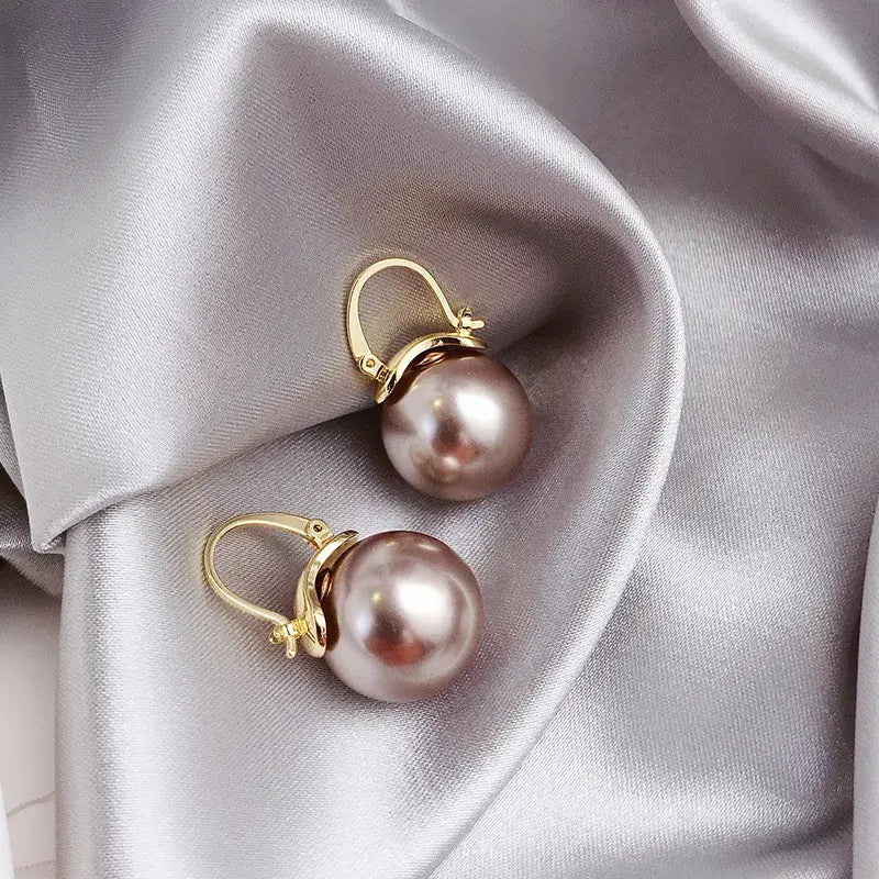Golden Pearl Drop Earrings with Warm Luster