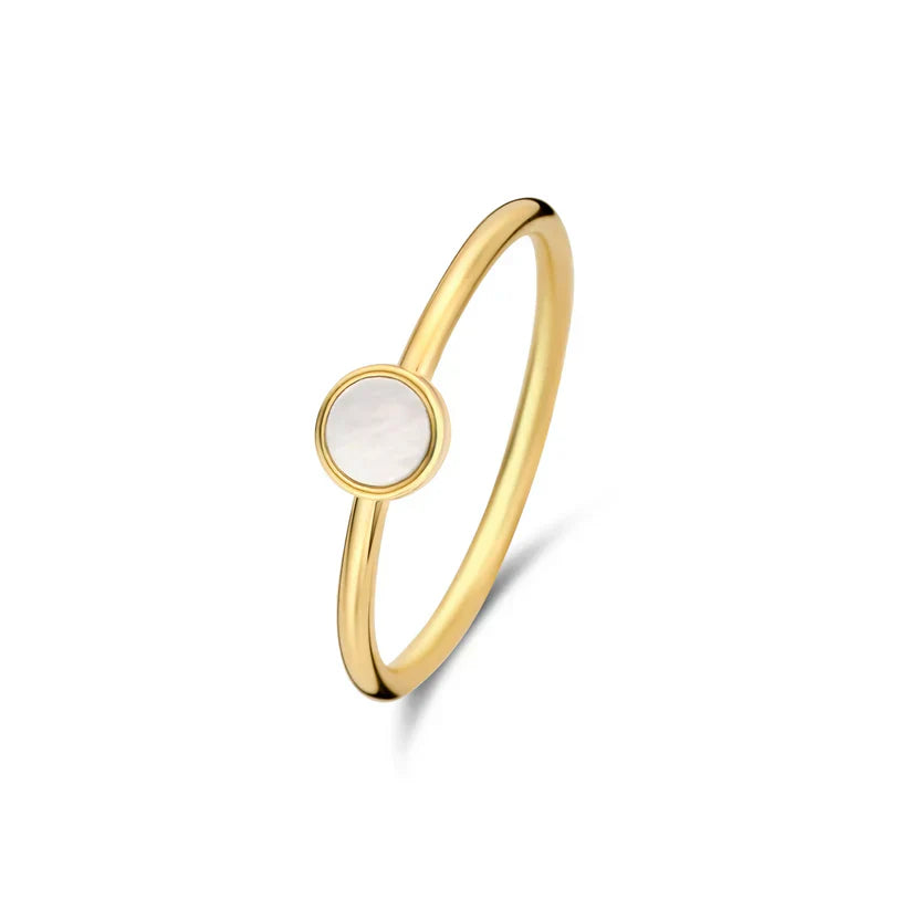 Opaline Disc Gold-Tone Minimalist Ring
