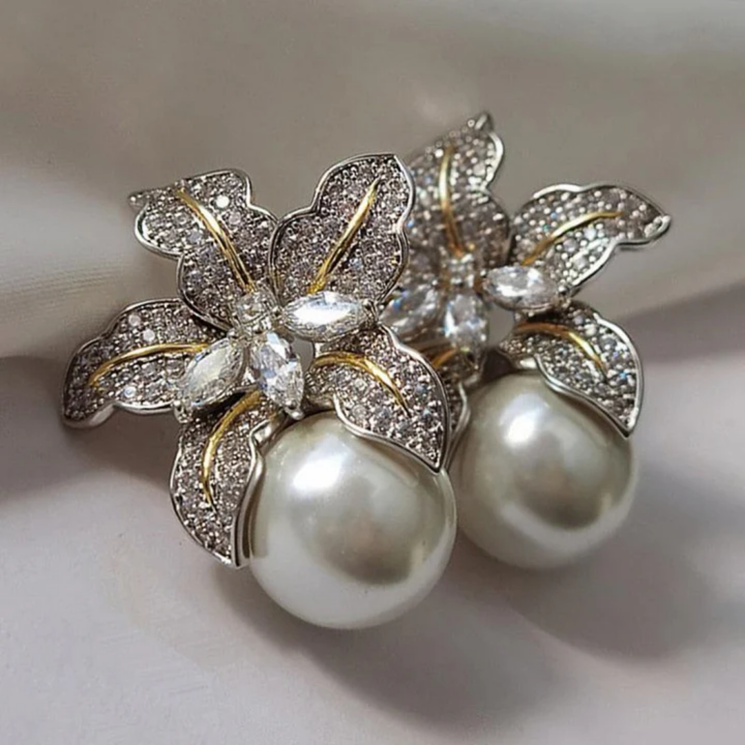 Elegant Butterfly Pearl Earrings